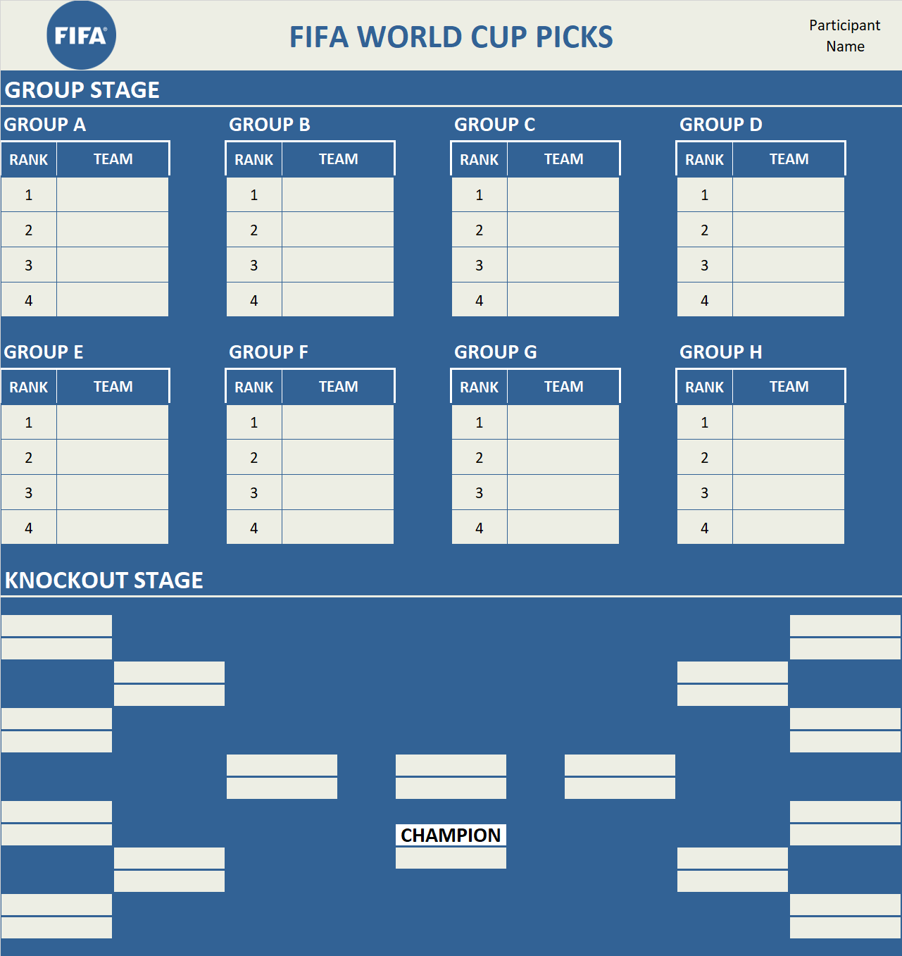 FIFA World Cup Pool Team Picks